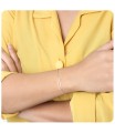 Gold Plated Plain Silver Bracelet BRS-215-GP